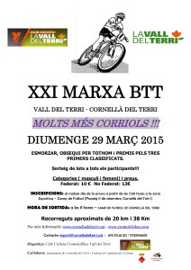 XXI MARXA BTT VALL DEL TERRI - Cornellà del Terri - 29 març 2015